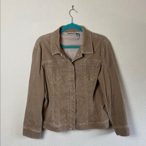 Chico's Tan Corduroy Button Up Jacket 2 (L/16)